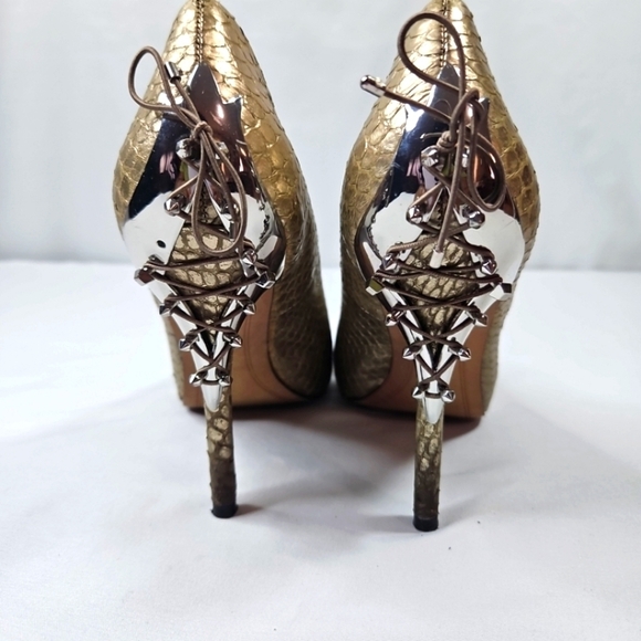 Sam Edelman Gold Evan Studded Heels Size 6.5 - Picture 2 of 7